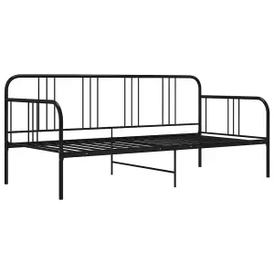 Berkfield Sofa Bed Frame Black Metal 90x200 cm