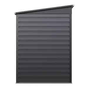 Outdoor Shed Single Door Galvanized Steel Plate Shed Storage Shed in Grey