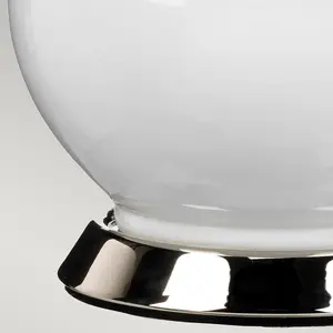 Luminosa Isla Table Lamp with Round Tapered Shade, Polished Nickel, White, Yellow