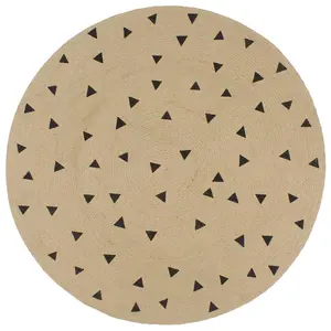 Berkfield Handmade Rug Jute with Triangle Print 120 cm