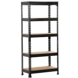 Yaheetech Black Metal 5 Tiers Boltless Storage Shelf for Warehouse Home