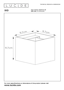 Lucide Xio Modern Up Down Wall Light - LED Dim. - G9 - 1x4W 2700K - Black