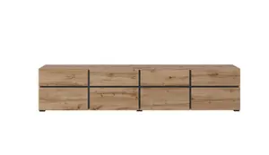 Kross 40 TV Cabinet in Oak Wotan - W2250mm H480mm D400mm Elegant Wood Finish