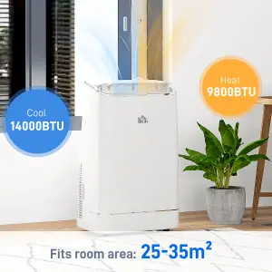 HOMCOM 14000 BTU Portable Air Conditioner Unit with Heater, WiFi Smart App