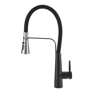 Pull-Down Kitchen Tap Flexible Kitchen Faucet Made of Stainless Steel and Brass