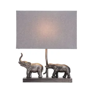 Inlight Pasithee Elephant Pewter effect Table light