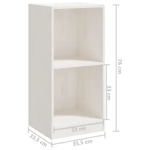 Berkfield Side Cabinet White 35.5x33.5x76 cm Solid Pinewood