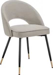 DUSK Lola Set Of 2 Dining Chairs - Linen Look - Stone Grey