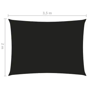 Berkfield Sunshade Sail Oxford Fabric Rectangular 2x3.5 m Black