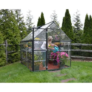 Harmony Greenhouse 6 x 4 Grey / 208cm H x 185cm W x 247cm D