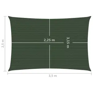 Berkfield Sunshade Sail 160 g/m2 Dark Green 2.5x3.5 m HDPE