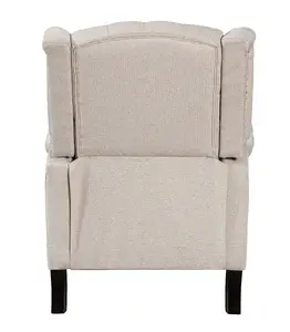 Fabric Linen Beige Marianna Manual Recliner Wingback Chair