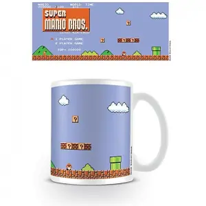 Super Mario Retro Title Mug White/Blue (One Size)