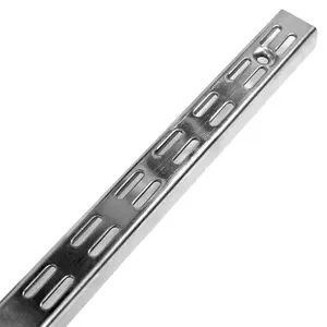 RBUK Twin Slot Uprights 1000mm Chrome Antibacterial Bracket, Pack of 2