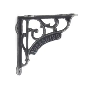 Oakcrafts - Pair of Antique Cast Iron Victorian Style Yorkshire Shelf Brackets - 125mm x 125mm