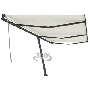 Berkfield Freestanding Manual Retractable Awning 600x350 cm Cream