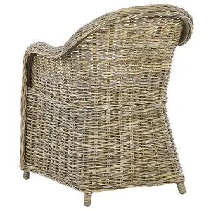 Set of 2 Garden Chairs with Cushions SUSUA Rattan Natural