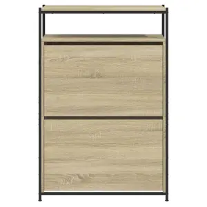 Berkfield Shoe Cabinet Sonoma Oak 75x34x112 cm Engineered Wood