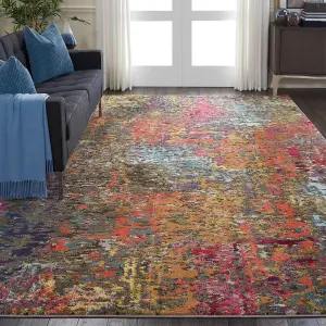 Sunset Graphic Abstract Modern Rug for Living Room Bedroom and Dining Room-66 X 229cm (Runner)