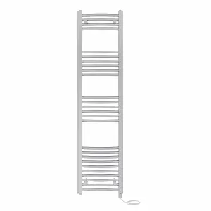 Right Radiators Prefilled Electric Curved Heated Towel Rail Bathroom Ladder Warmer Rads - Chrome 1600x400 mm