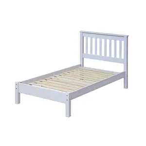 Core Products, Premium Corona white 3'0 single slatted low-end bedstead, white wax pine