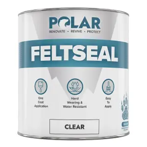 Polar Felt Seal Paint 1L Clear, Instant Waterproof Roof Sealant for All Felt Roofs