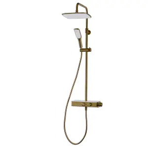 Triton Showers Matt Gold effect Surface-mounted Diverter Thermostat temperature control Mixer Shower