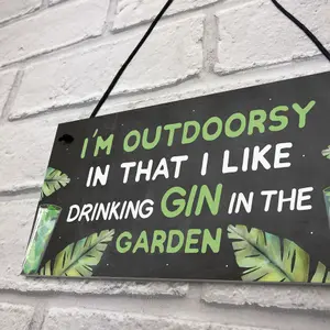 Red Ocean Funny Gin Gift For Home Bar Hanging Garden Shed Plaque Bar Pub Sign Gift