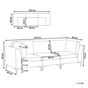 3 Seater Modular Velvet Sofa Green EVJA