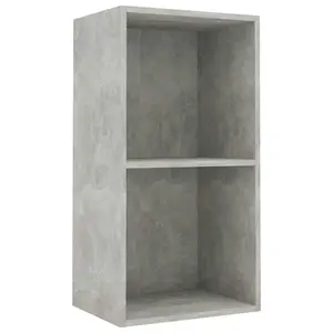 Berkfield 2-Tier Book Cabinet Concrete Grey 40x30x76.5 cm Engineered Wood