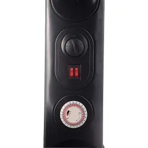 Mylek Oil Filled Radiator Electric Heater, Portable, Thermostat and 24hr Timer by Mylek 2500w Black