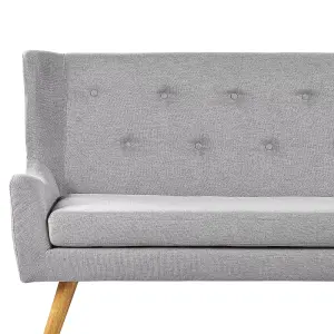 2 Seater Fabric Kitchen Sofa Light Grey SKIBBY