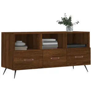 Berkfield TV Cabinet Brown Oak 102x36x50 cm Engineered Wood