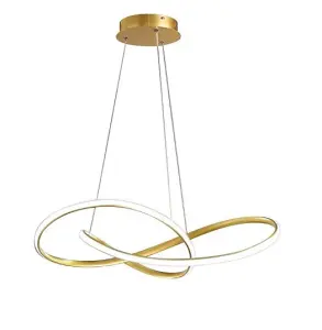 Hanging Lamp LED Pendant Light Creative Round Ring Modern Chandelier 55 cm Gold