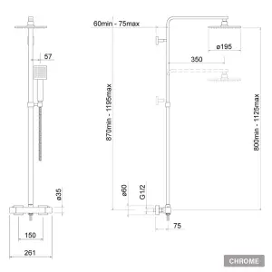 Bubly Bathrooms™ 400mm Vanity Unit 1700mm Bath and Close Coupled WC Toilet Set Chrome Thermostatic Shower Kit & Chrome Tap Set