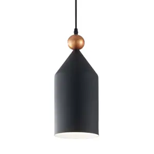 Luminosa Triade 1 Light Dome Ceiling Pendant Light Black