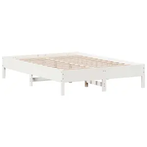 Berkfield Bed Frame without Mattress White 150x200 cm King Size Solid Wood Pine