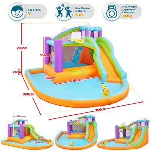 3.7 x 3.9 x 2.4m Inflatable Water Slide and Air Blower