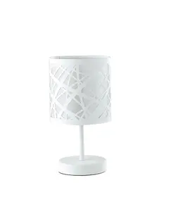 Luminosa BATIK Table Lamp with Round Shade White 13x19cm