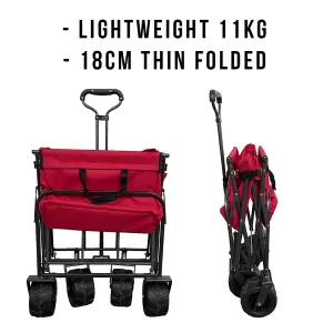 Heavy Duty Foldable Garden Trolley Cart Wagon Truck barrow 100KG capacity