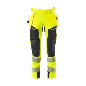 Mascot Accelerate Safe Trousers with Holster Pockets - Hi-Vis Yellow/Dark Navy   (42.5) (Leg Length - Regular)