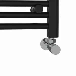 Rinse Modern Bathroom Heated Towel Rail Ladder Radiator 1400x500mm Straight for Bathroom Kitchen Black