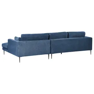 Corner Sofa FLAM Blue Fabric Left Hand