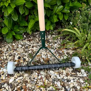 Lawn Aerator Scarifier with Handle, Effective Manual Lawn Grass Soil Maintenance, Hand Dethatching Rake, Garden Tool (Rolling)