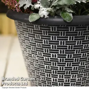 Weave Effect Planter Garden Outdoor Patio (x3)