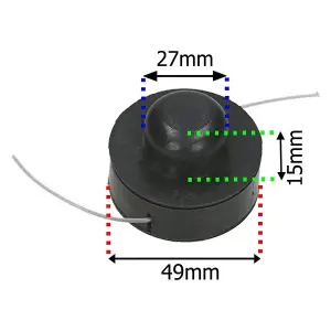 SPARES2GO Spool Line & Cover compatible with JCB LT24300 Strimmer Trimmer