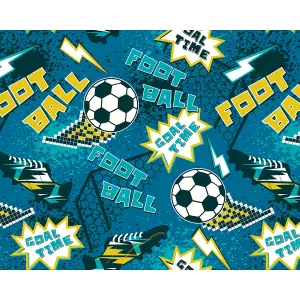 Origin Murals Graphic Pixel Footballs Teal Paste the Wall Mural 300cm wide x 240m high