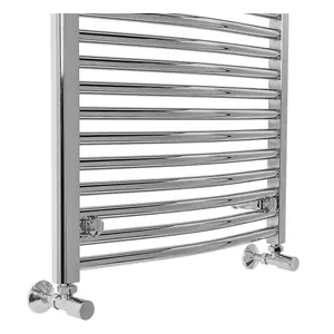 Right Radiators 1200x600 mm Bathroom Curved Heated Towel Rail Radiator Warmer Ladder Chrome