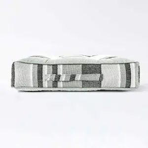 Homescapes Morocco Striped Cotton Floor Cushion Monochrome