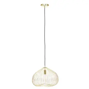 Interiors By Premier Versatile 1 Bulb Gold Finish Pendant Light, Effortlessly Maintained Down Light Wall, Sturdy Ceiling Light